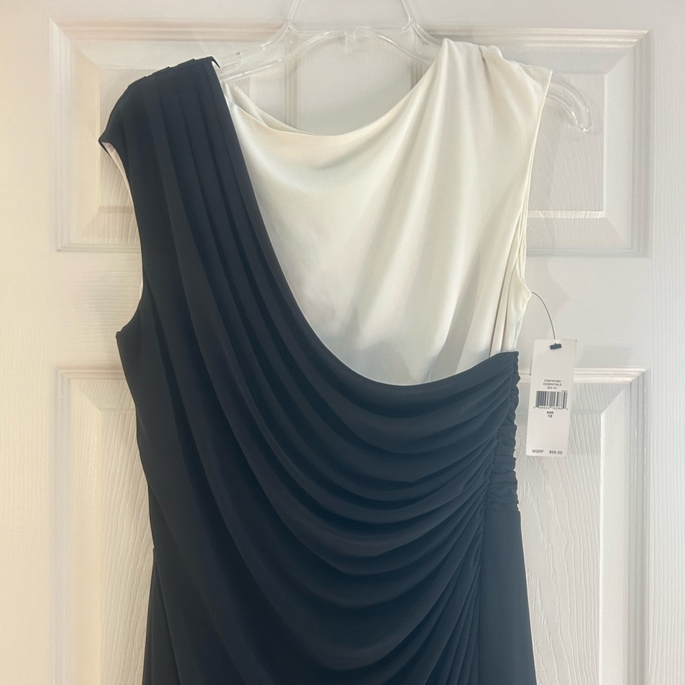Black & white contrast sleeveless dress by American Living